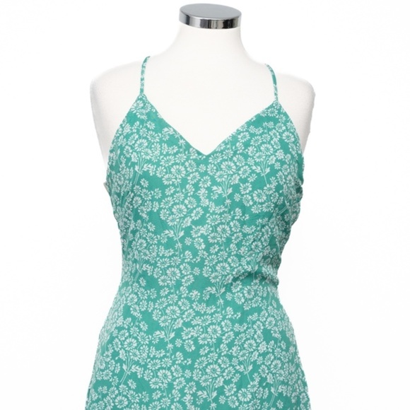 LULU'S. Green Floral Print Midi Dress - Picture 3 of 14